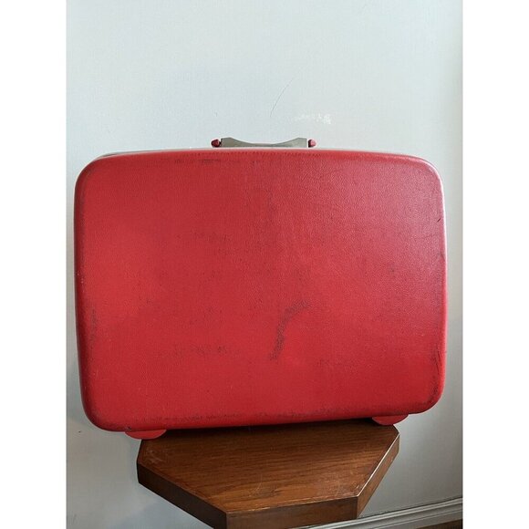 Samsonite Vintage 1960s Red Hard Shell Handheld Carry-on Luggage - Picture 10 of 16